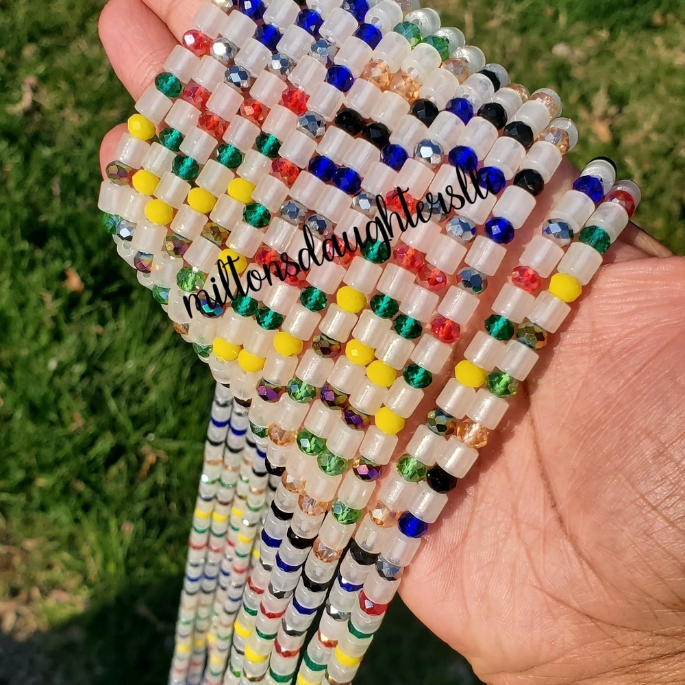 African waist beads glow in the dark tie on